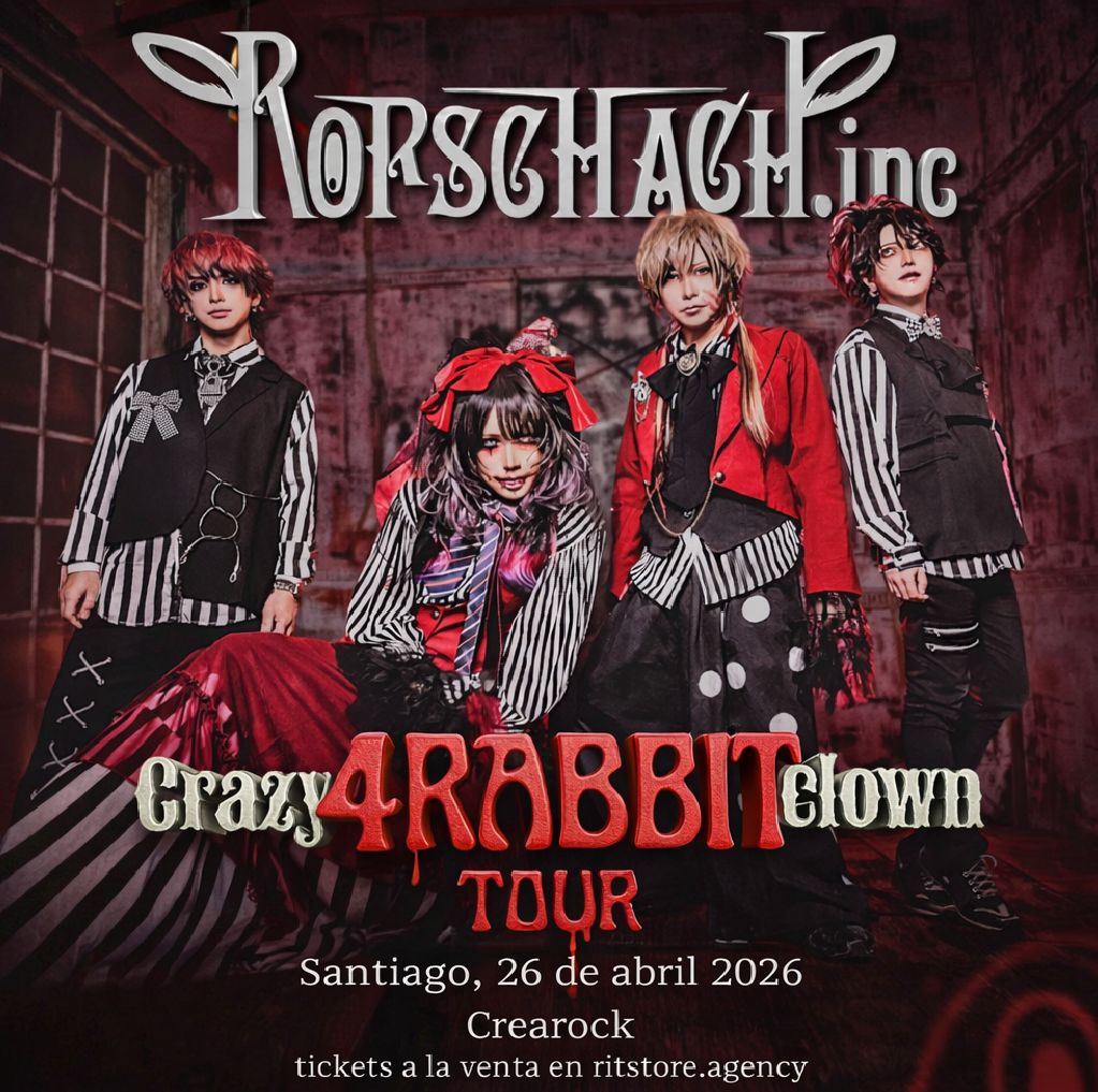 Rorschach.inc: el impacto del Visual Kei japonés llega a Chile con su gira “Crazy 4 Rabbit Clown Tour”