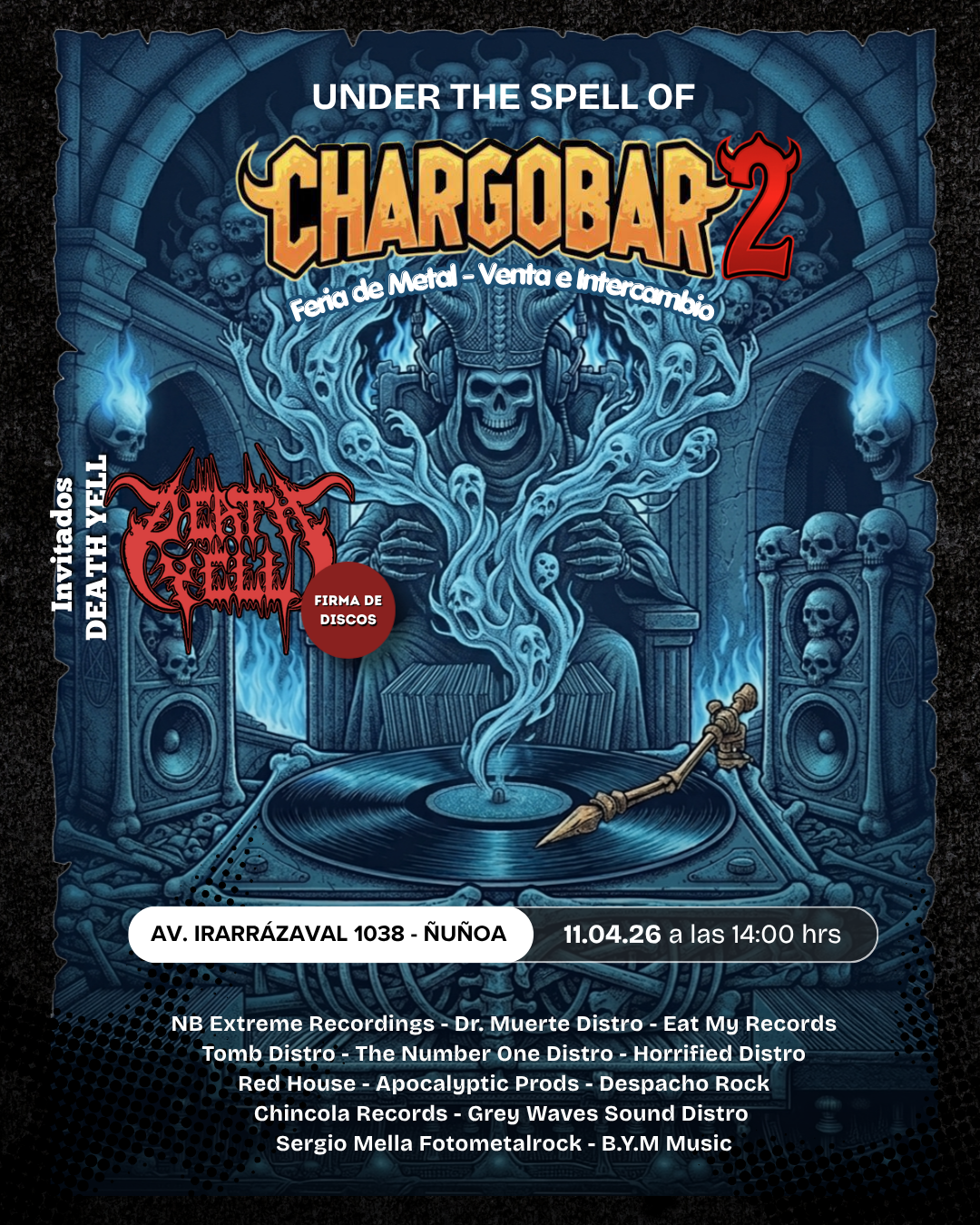 Under The Spell en Chargobar II: El culto al metal extremo regresa a Ñuñoa con firma exclusiva de Death Yell